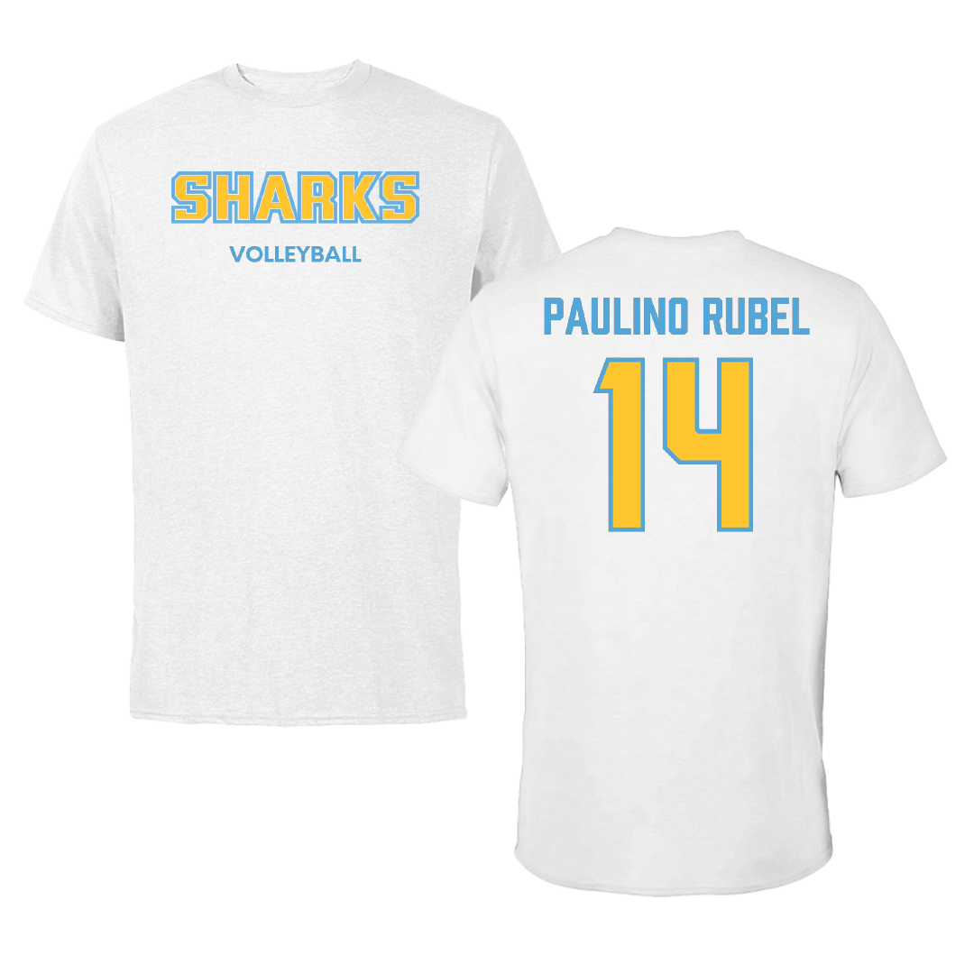 Long Island University Volleyball (W) White Sharks Performance Tee - #14 Cristal Paulino Rubel