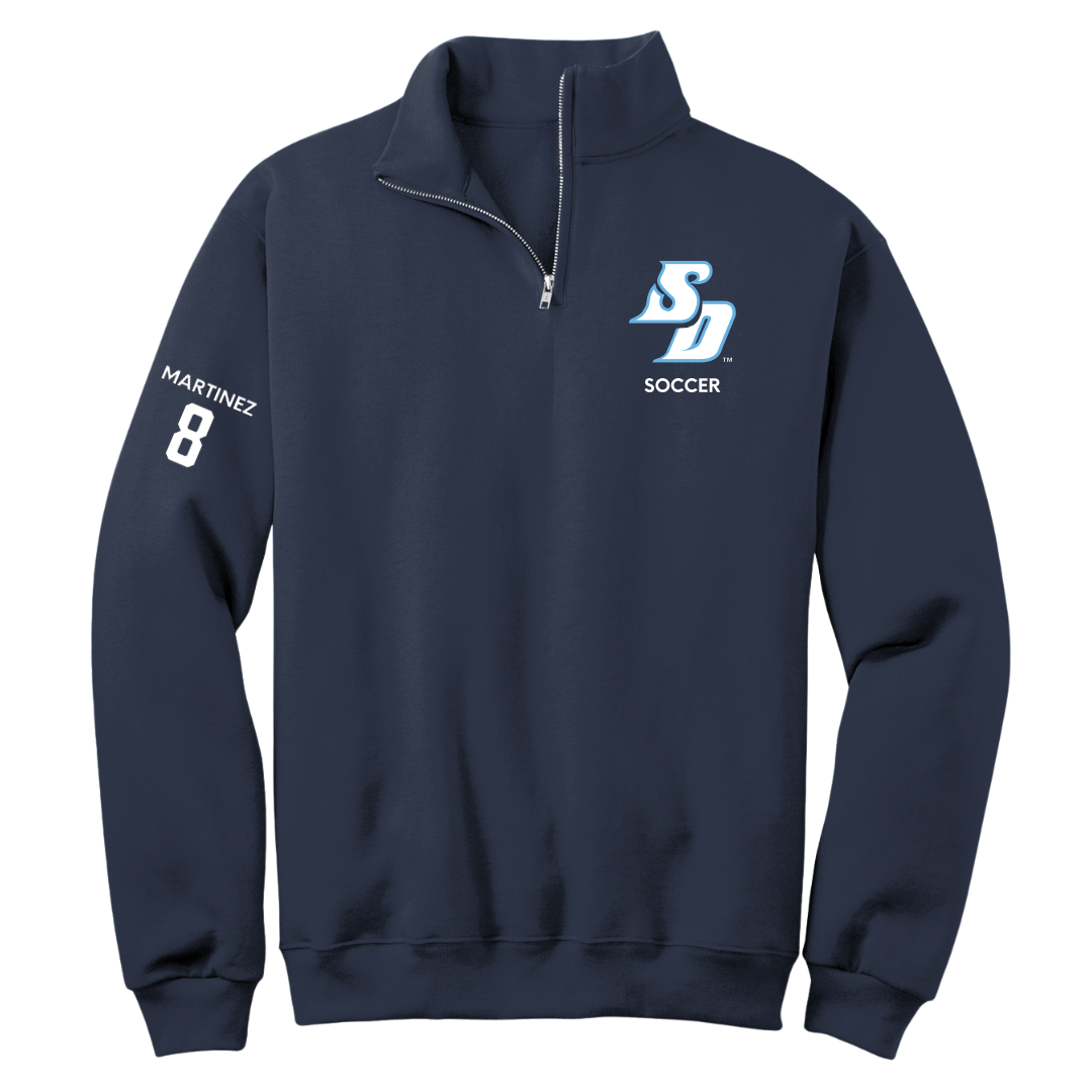 University of San Diego Soccer (M) Navy Quarter-Zip - #8 Josh Martinez