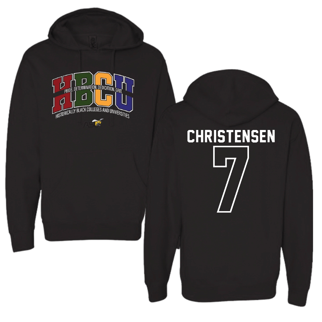 Alabama State University Baseball Black HBCU Hoodie - #7 Jaxon Christensen