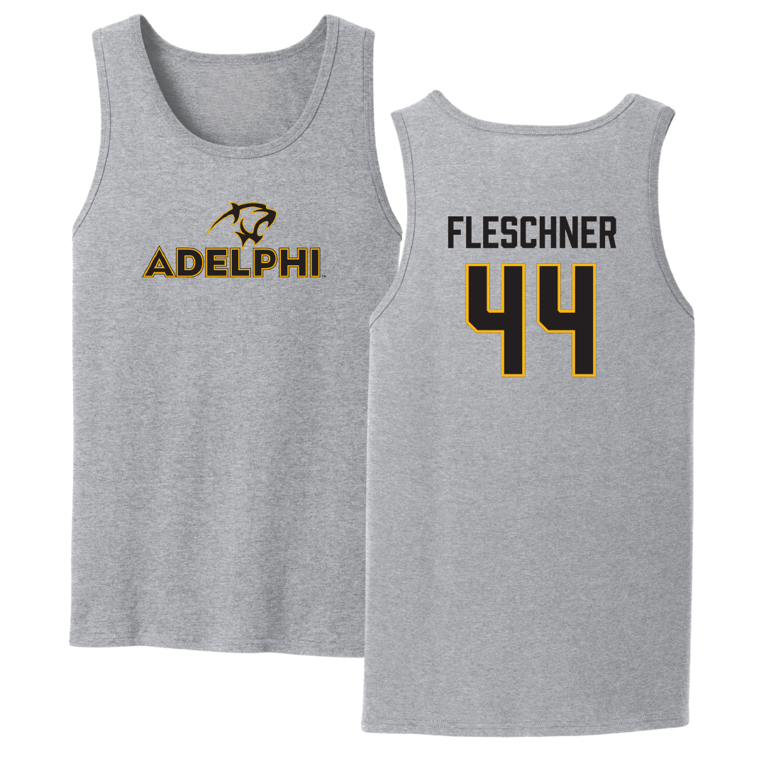 Adelphi University Lacrosse Sport Gray Tank Top - #44 Ryan Fleschner
