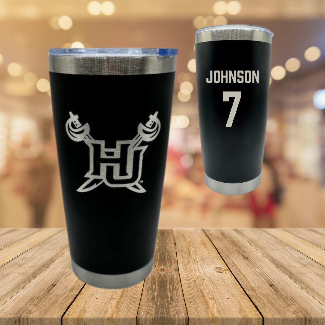 Hampton University Football Black Stainless Steel Tumbler - #7 Tae'Shaun Johnson