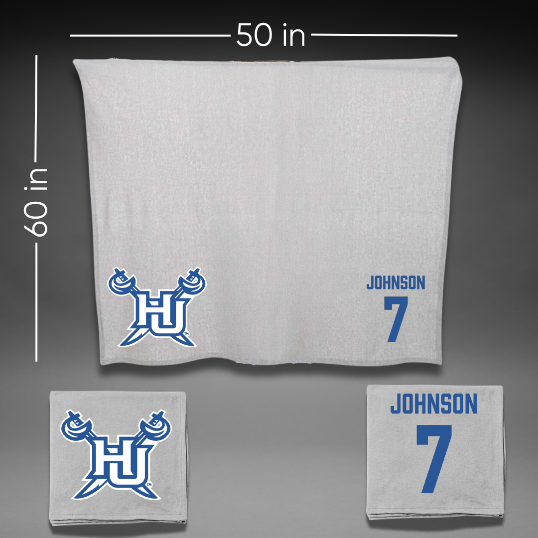 Hampton University Football Gray Blanket - #7 Tae'Shaun Johnson