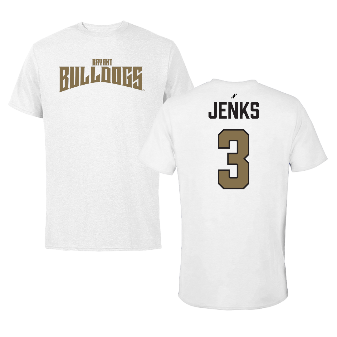 Bryant University Softball White Classic Performance Tee - #3 Jadyn Jenks