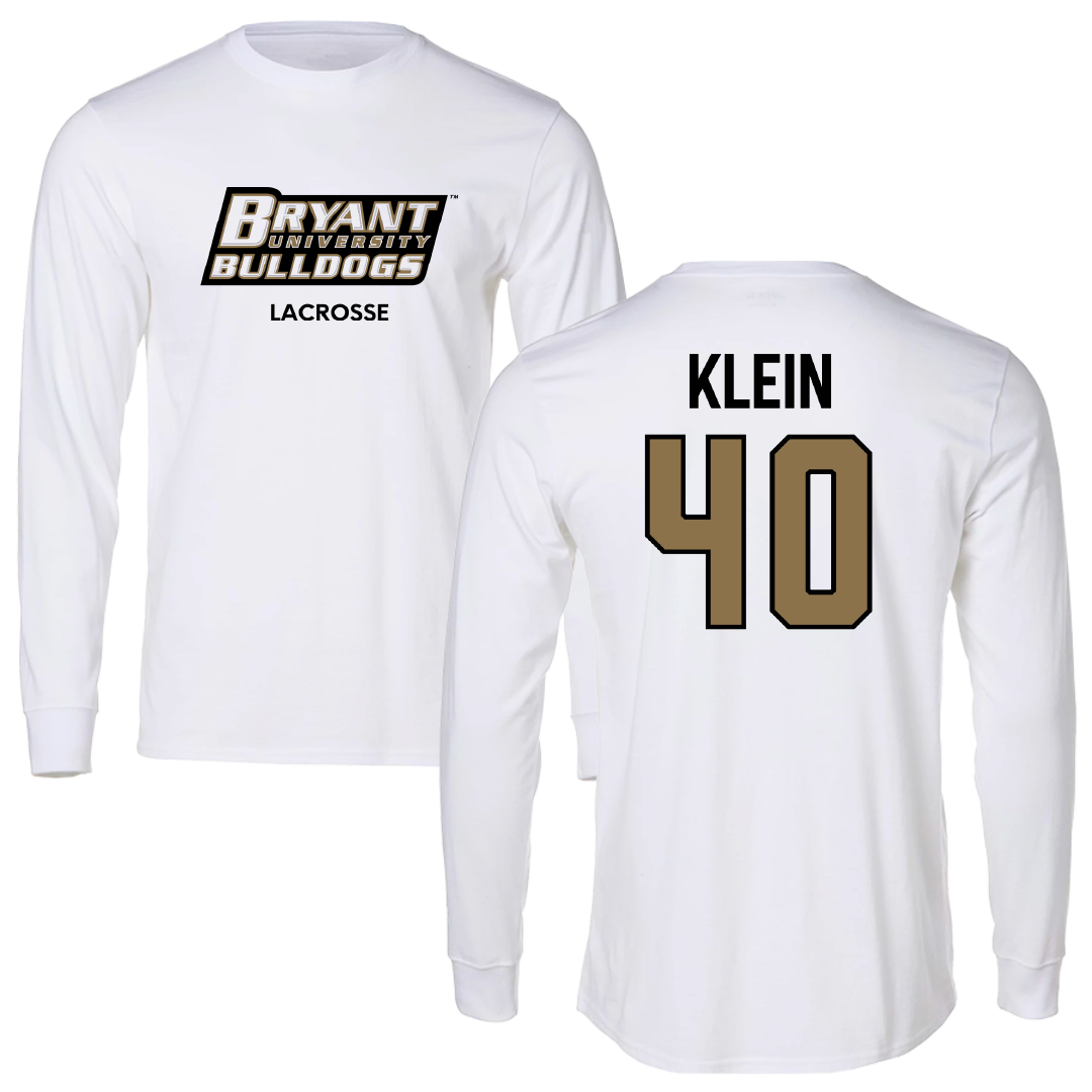 Bryant University Lacrosse (M) White Performance Long Sleeve - #40 Sam Klein