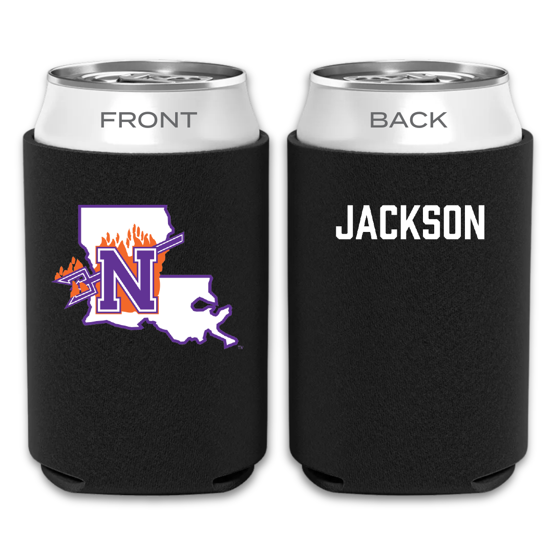 Northwestern State University TF and XC Black Can Cooler - Halee Jackson