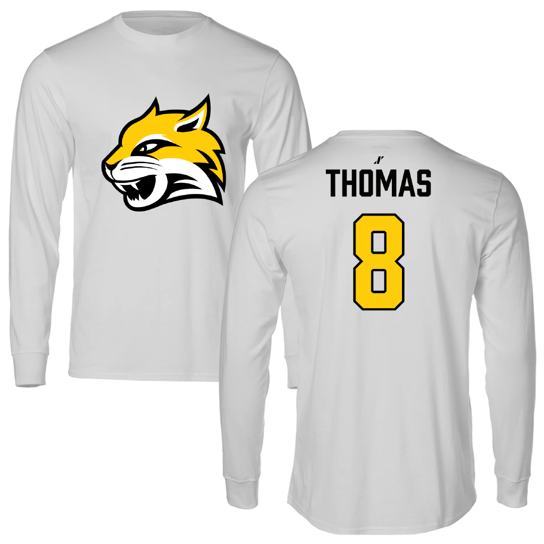 Wayne State College (Nebraska) Rugby (W) Light Gray Long Sleeve - #8 Sydney Thomas