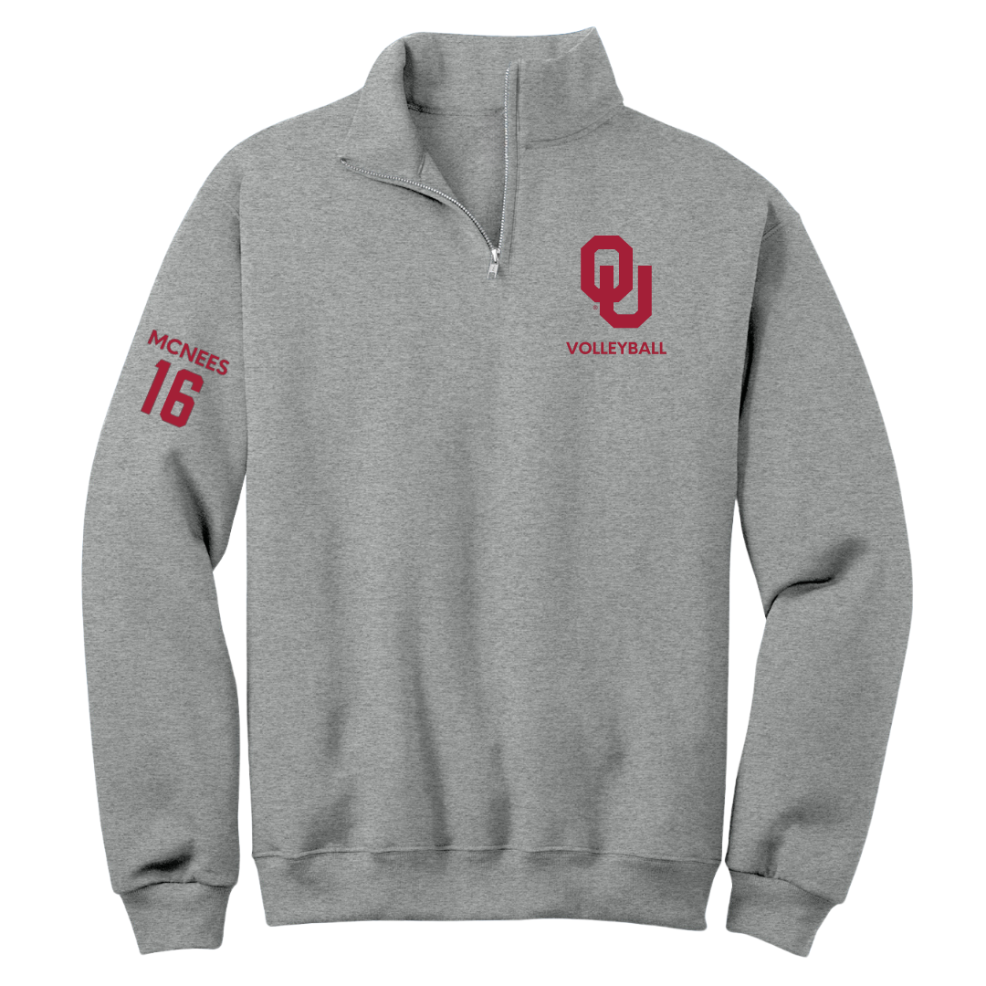 University of Oklahoma Volleyball (W) Sport Gray Quarter-Zip - #16 Ireland McNees