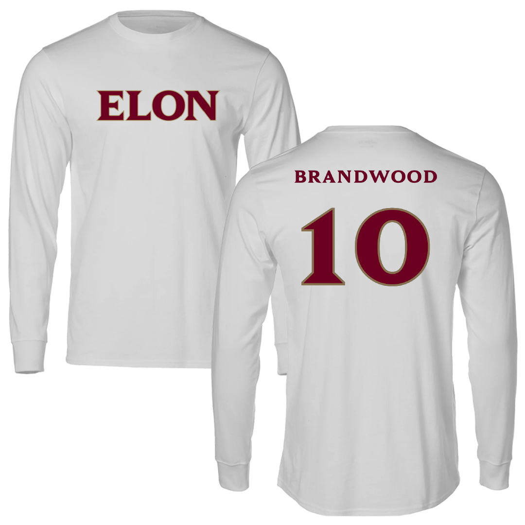 Elon University Football Light Gray Long Sleeve - #10 Gavin Brandwood