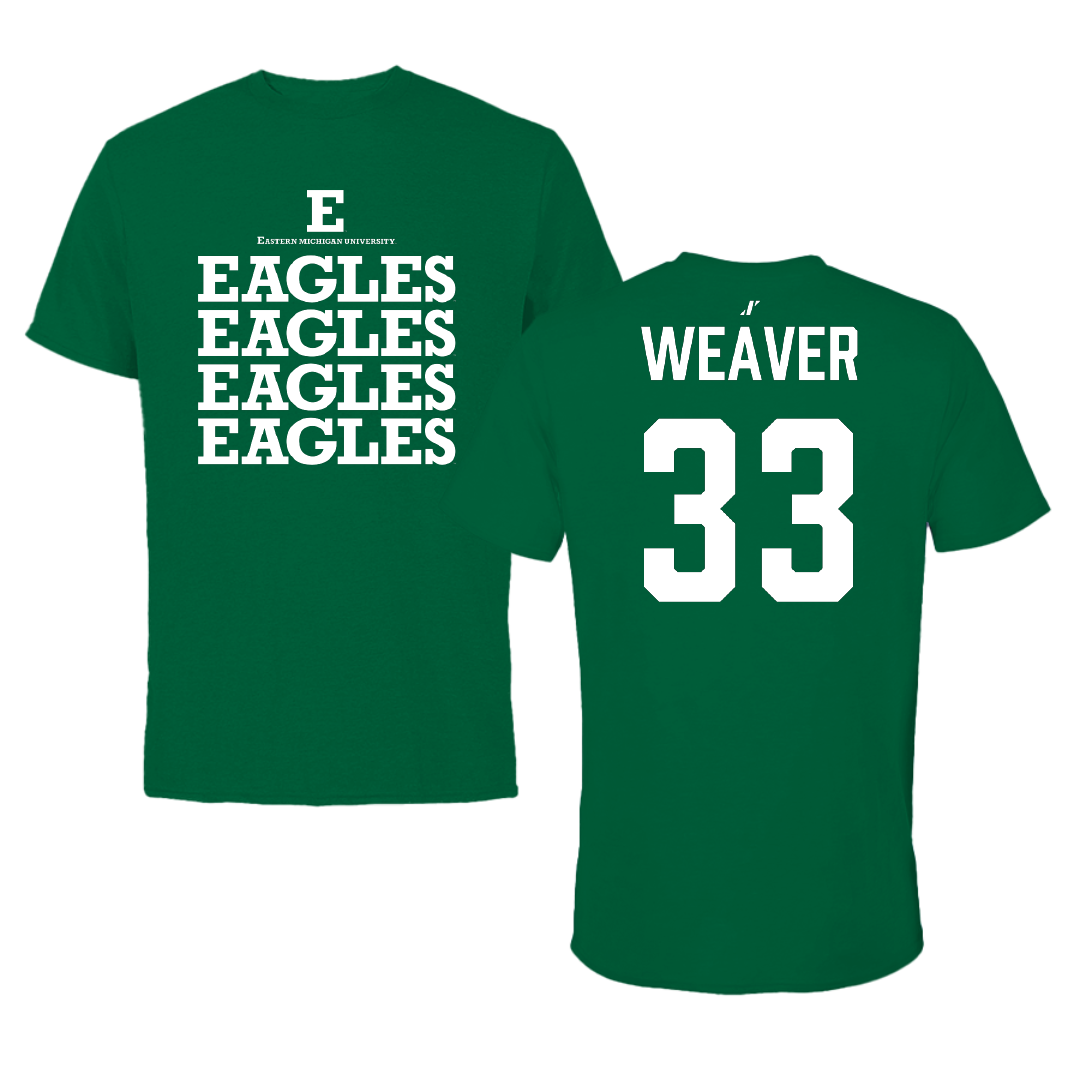 Eastern Michigan University Baseball Green General Tee - #33 Nick Weaver