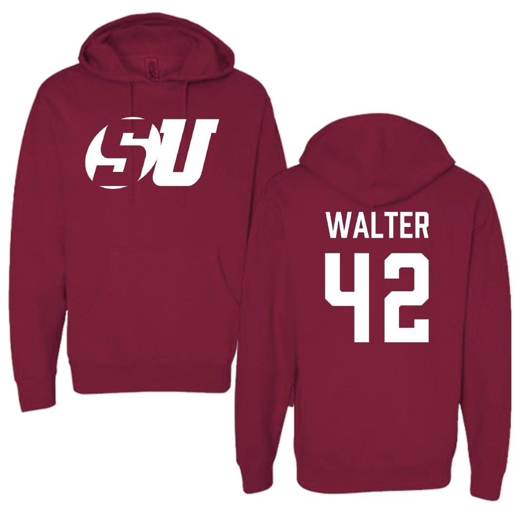 Schreiner University Baseball Maroon Hoodie - #42 Hunter Walter