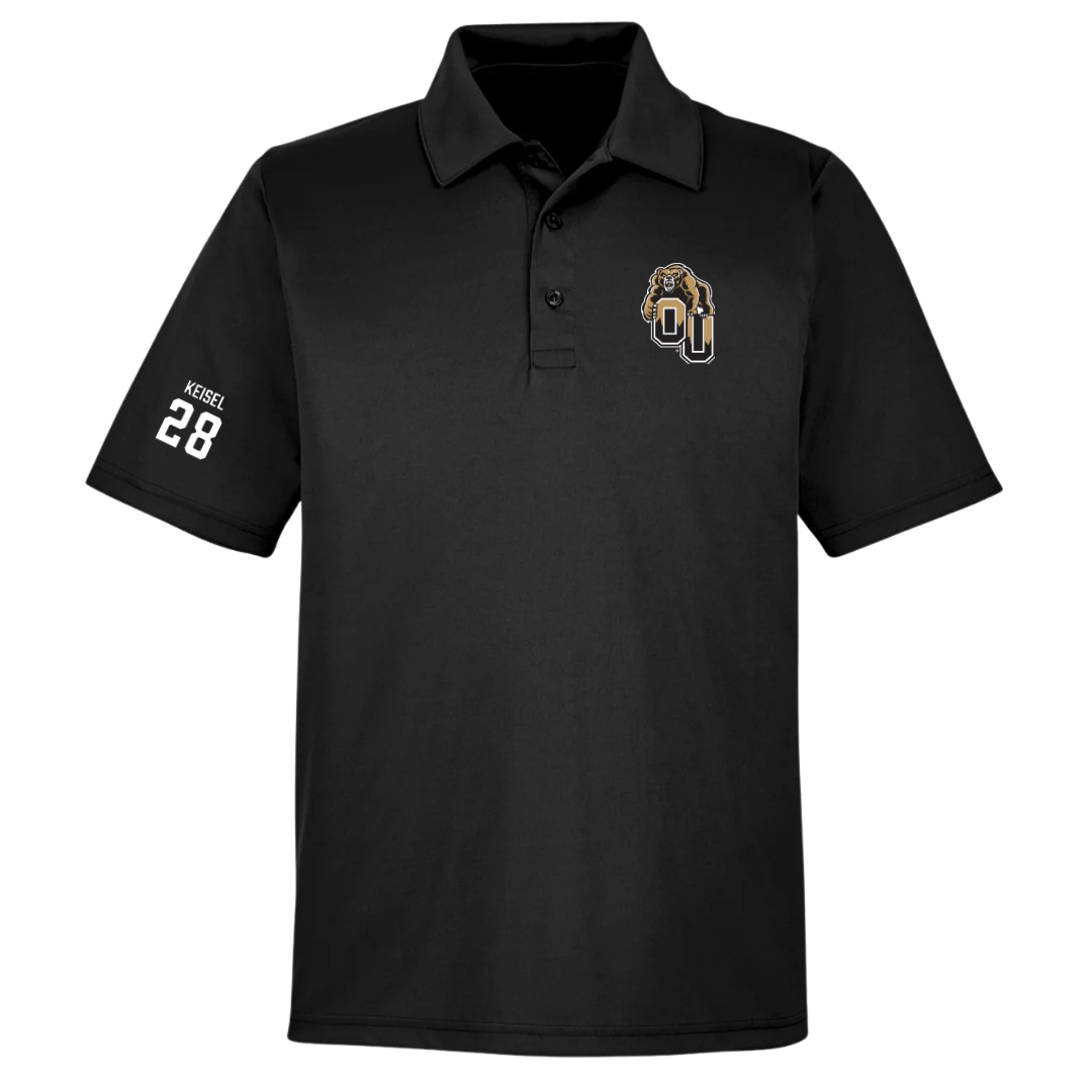 Oakland University Ice Hockey (M) Black Polo - #28 Cade Keisel