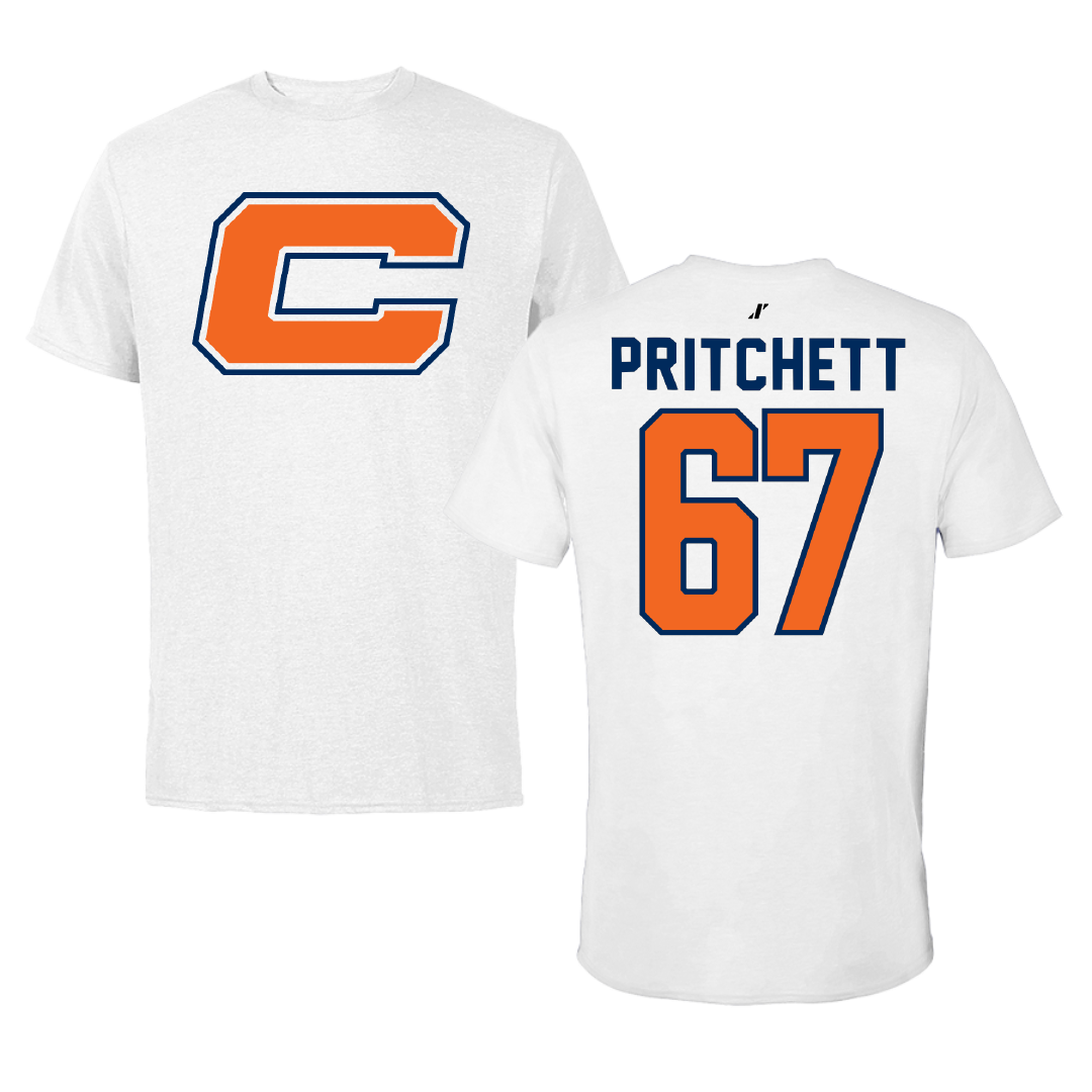 Carroll University Football White Tee - #67 Jaylin Pritchett