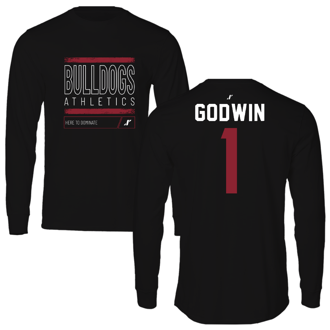 Dean College Soccer Black Dominate Performance Long Sleeve - #1 Jake Godwin