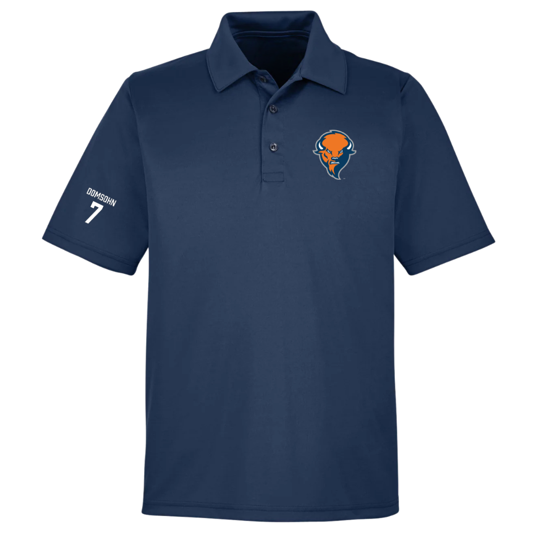 Bucknell University Soccer (M) Navy Polo - #7 Zane Domsohn