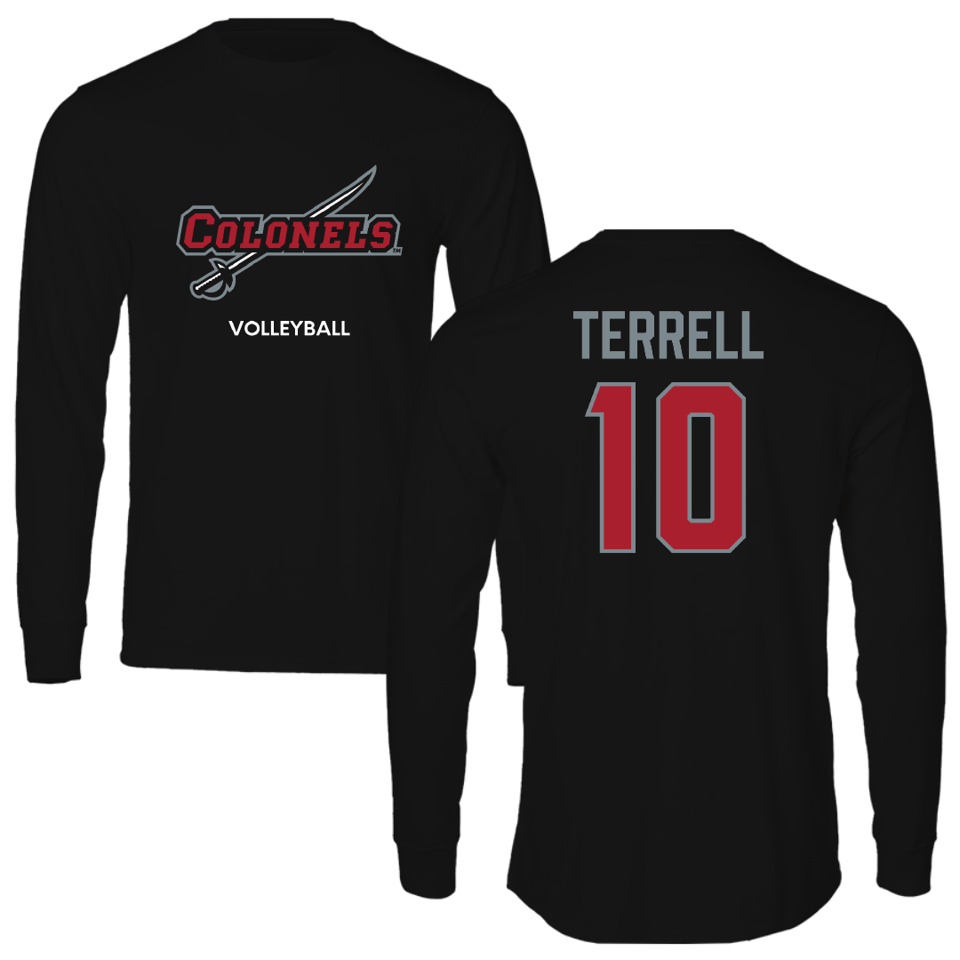 Nicholls State University Volleyball (W) Black Colonels Performance Long Sleeve - #10 Tierney Terrell