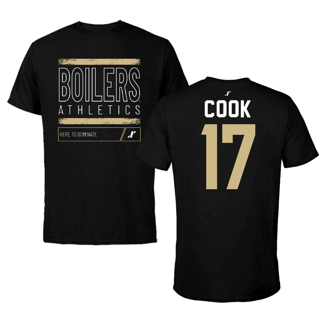 Purdue University Baseball Black Dominate Tee - #17 Lukas Cook