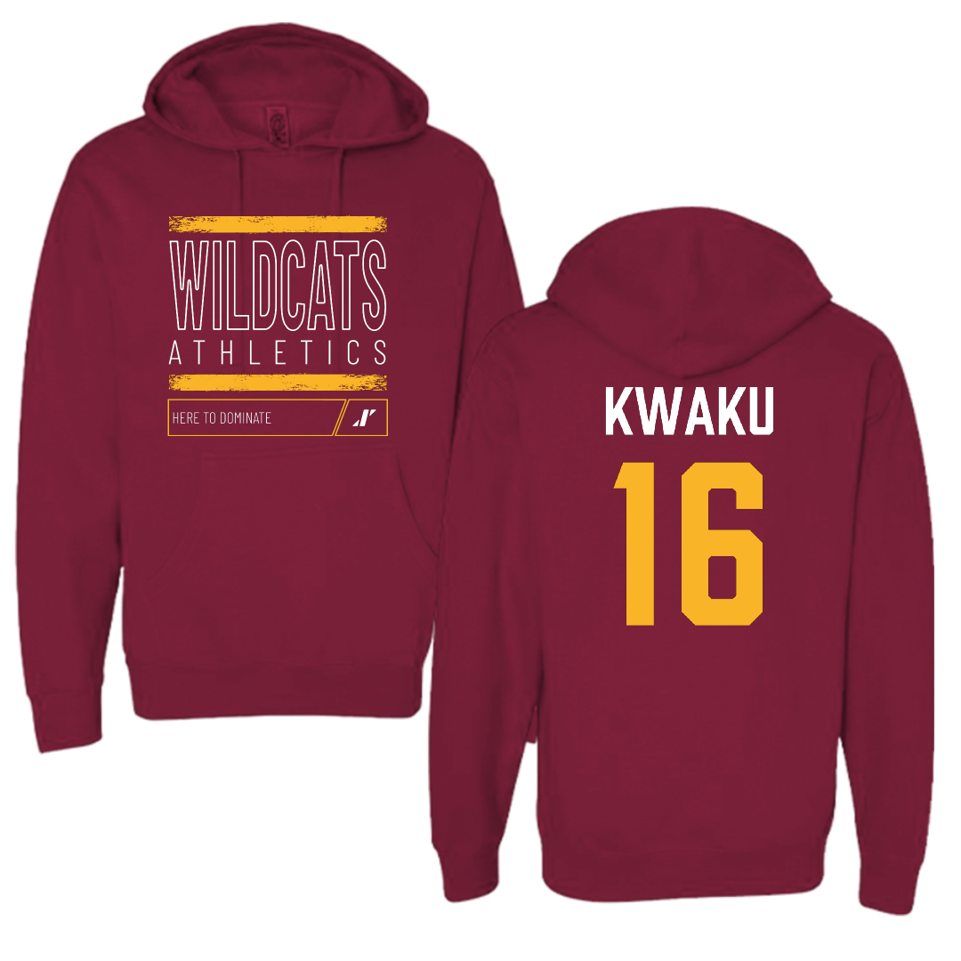 Bethune-Cookman University Football Maroon Dominate Hoodie - #16 Kwasie Kwaku