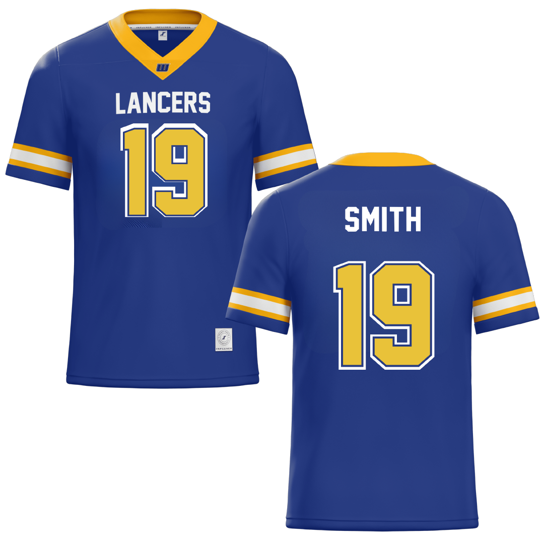 Worcester State University Blue Football Jersey - #19 Isaiah Smith