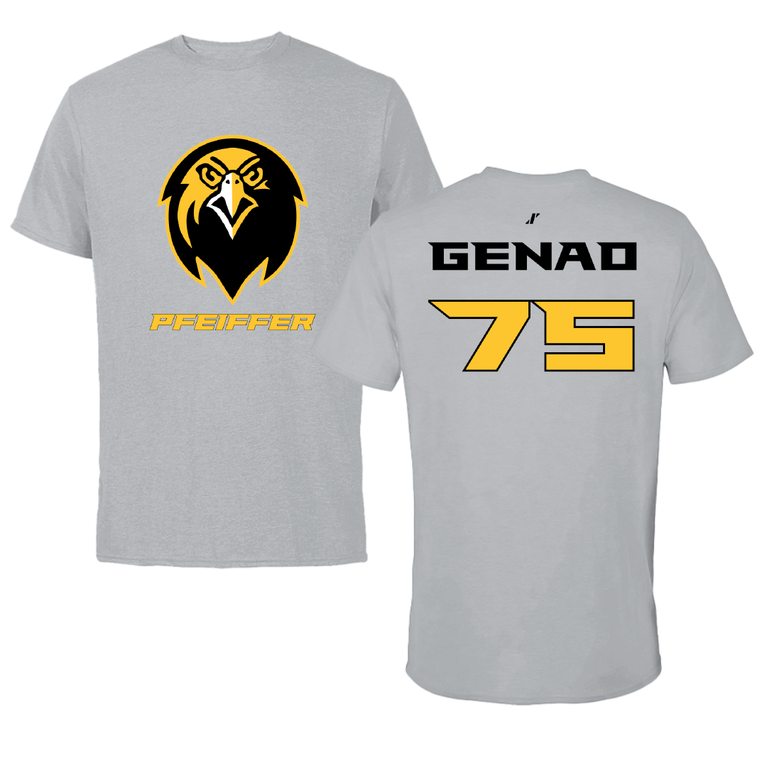 Pfeiffer University Baseball Sport Gray Tee - #75 Evan Genao