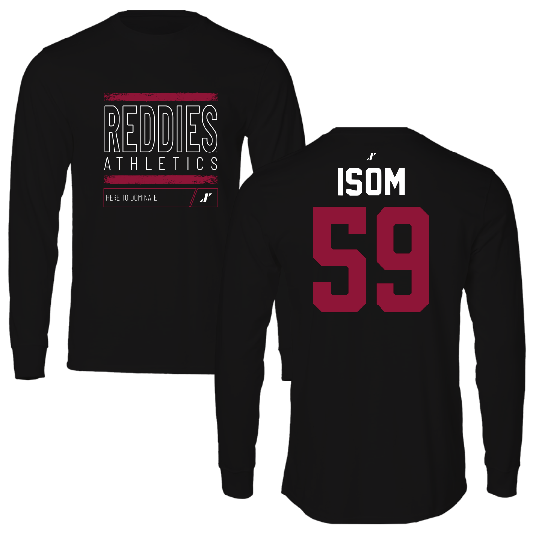 Henderson State University Football Black Dominate Performance Long Sleeve - #59 Alexander Isom