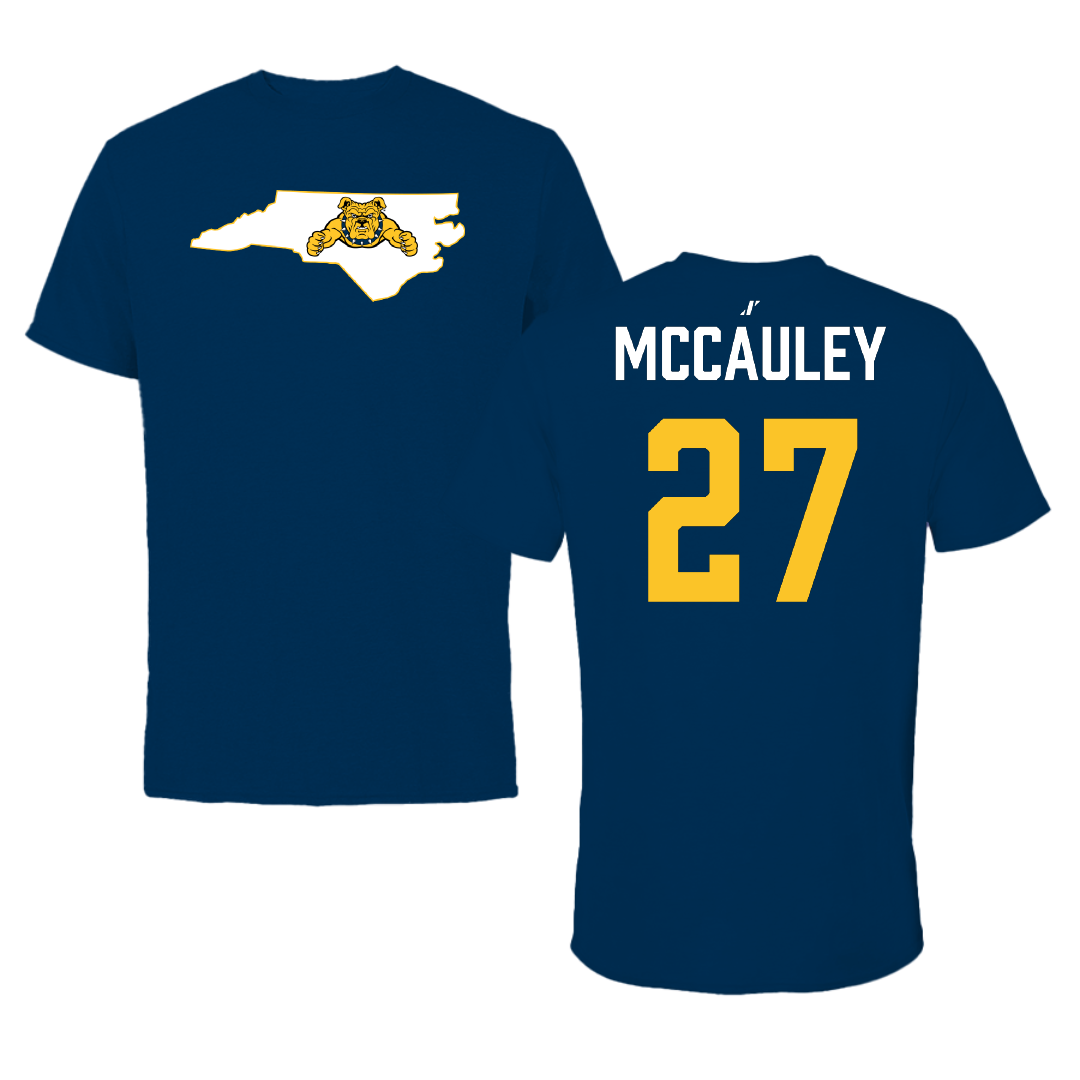 North Carolina A&T State University Softball Navy State Tee - #27 Ava McCauley