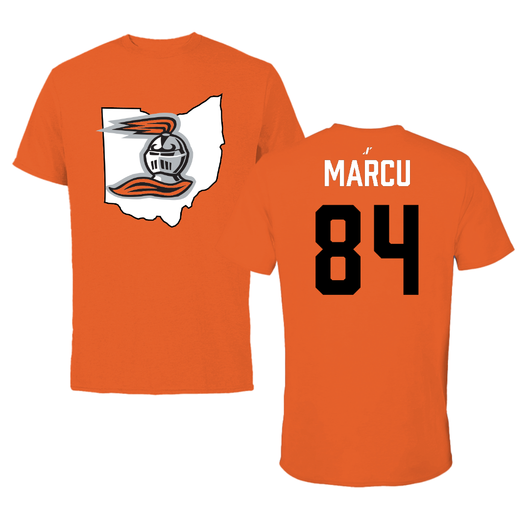 Heidelberg University Football Orange State Performance Tee - #84 Pat Marcu