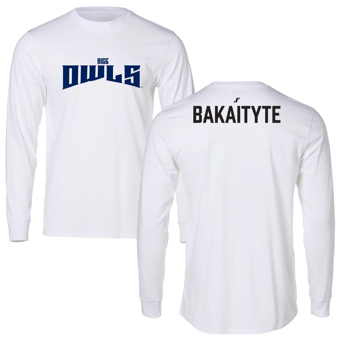 Rice University Tennis (W) White Classic Performance Long Sleeve - Uma Bakaityte