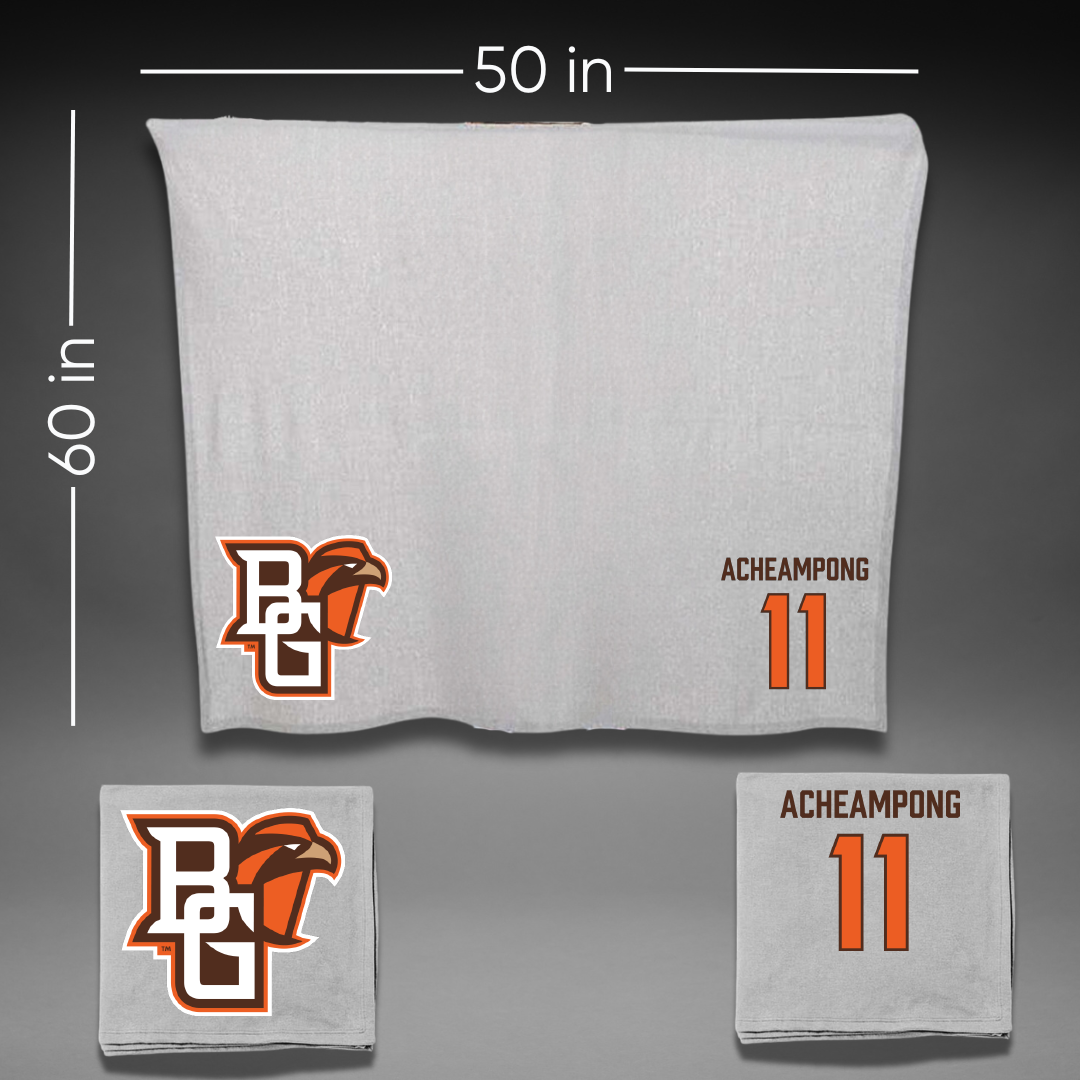 Bowling Green State University Football Gray Blanket - #11 Collins Acheampong
