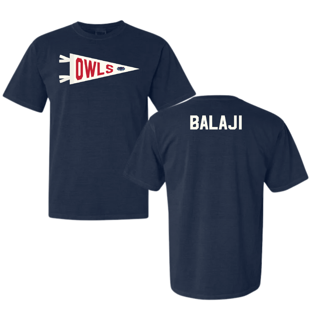 Florida Atlantic University Golf Navy Pennant Comfort Colors Tee - Mohit Balaji