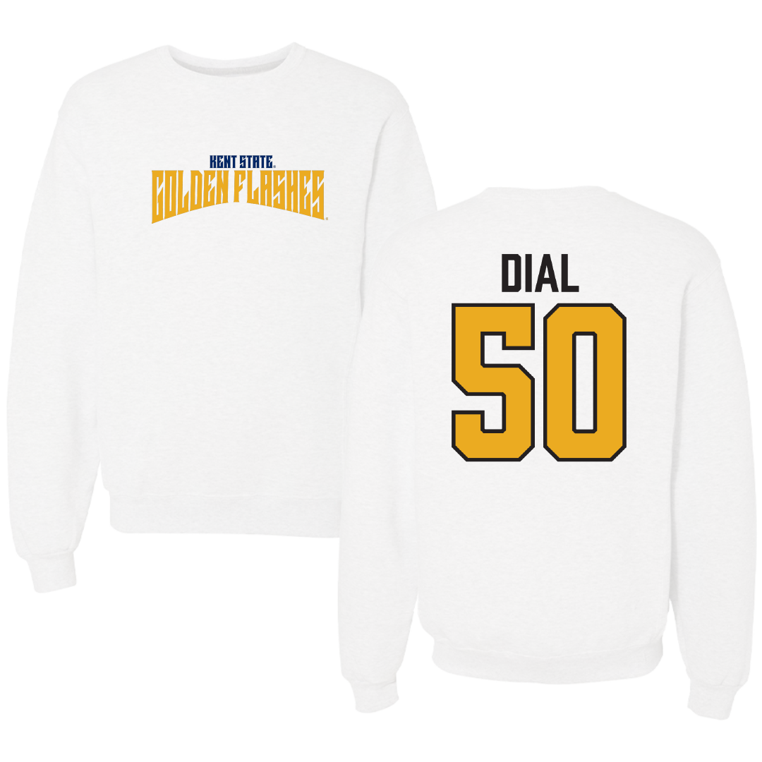 Kent State University Football White Classic Crewneck - #50 Garrett Dial