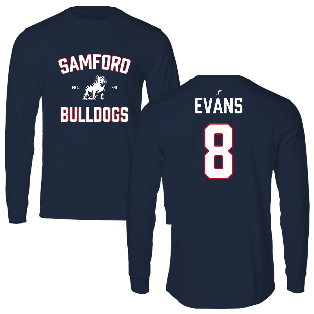 Samford University Volleyball Navy General Performance Long Sleeve - #8 Ashley Evans
