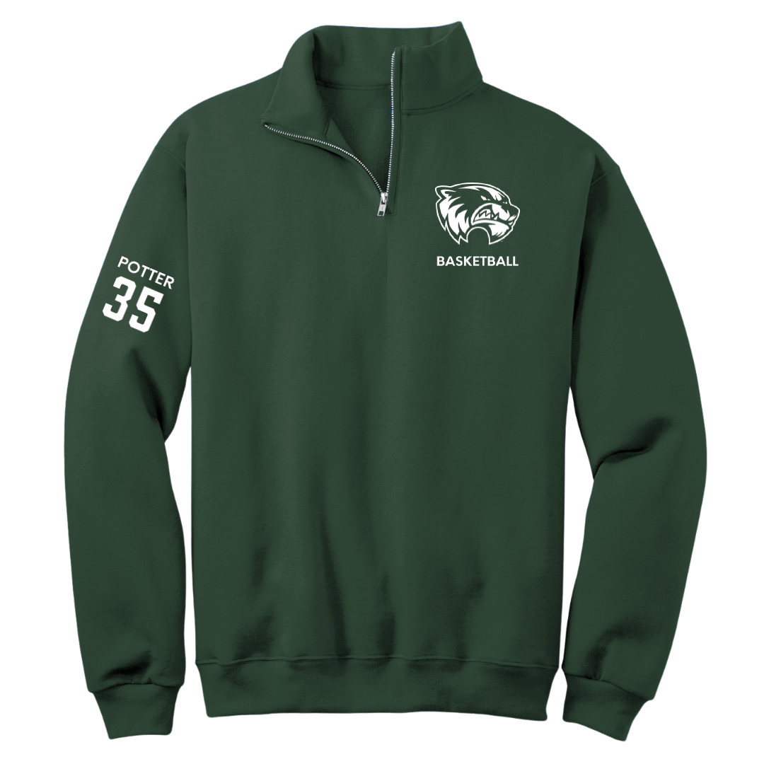 Utah Valley University Basketball (M) Forest Green Quarter-Zip - #35 Ethan Potter