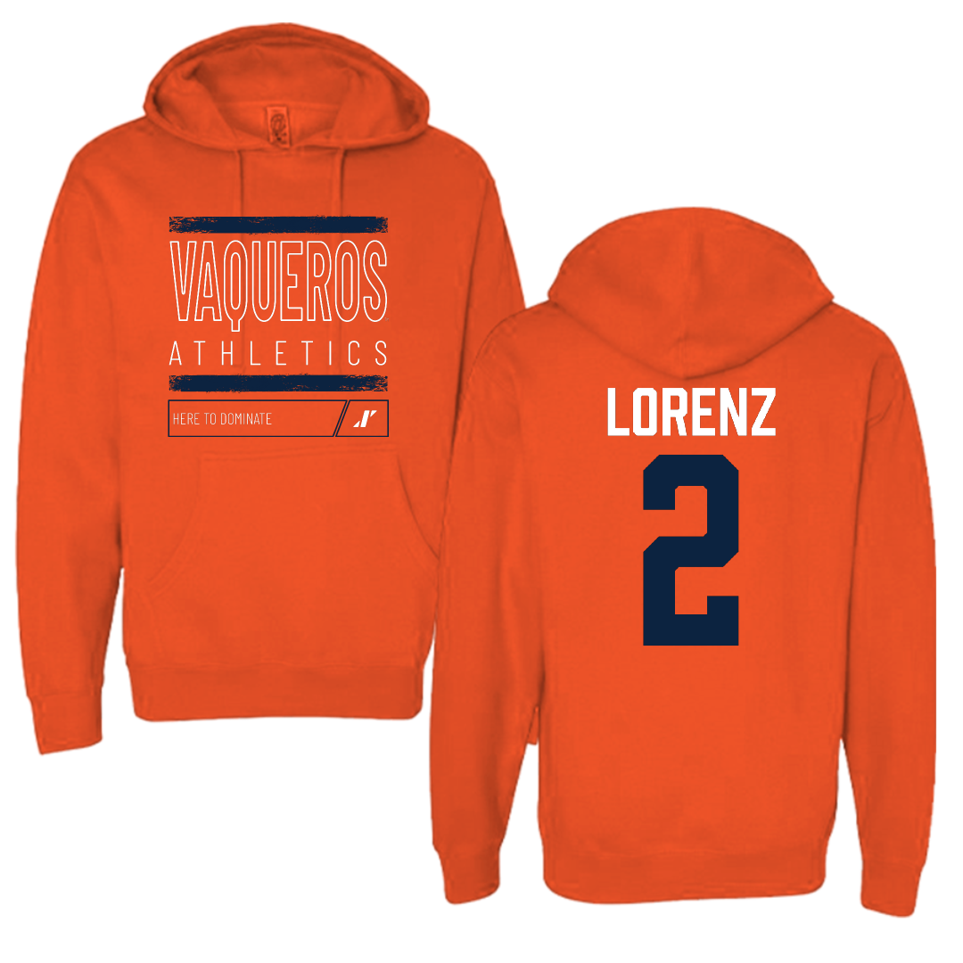 The University of Texas Rio Grande Valley Basketball Orange Dominate Hoodie - #2 Kayla Lorenz