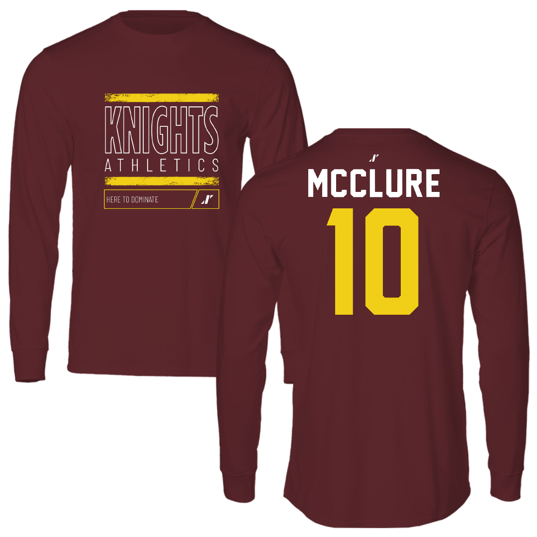 Calvin University Volleyball Maroon Dominate Long Sleeve - #10 Philip McClure