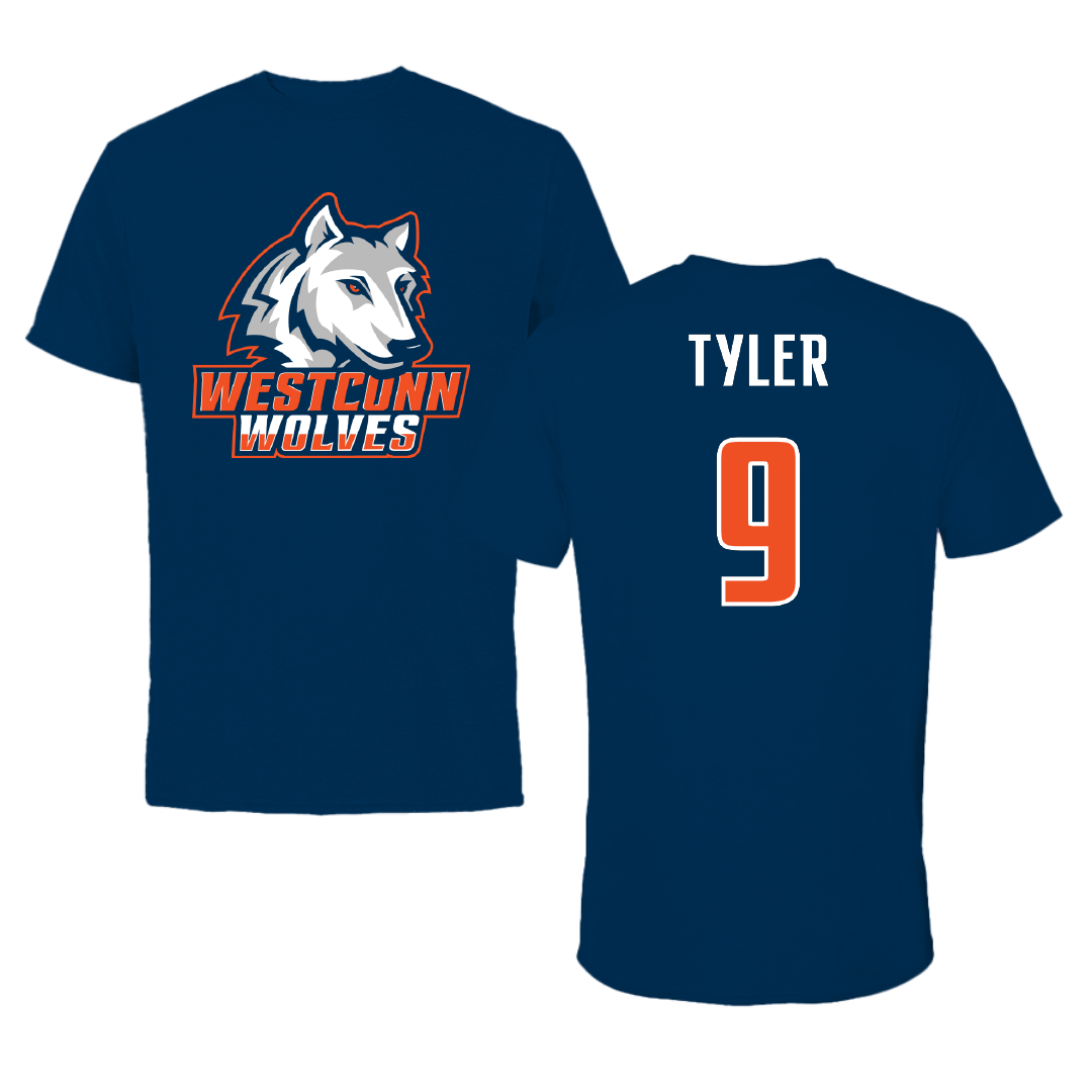 Western Connecticut State University Football Navy Wolves Tee - #9 Jordan Tyler