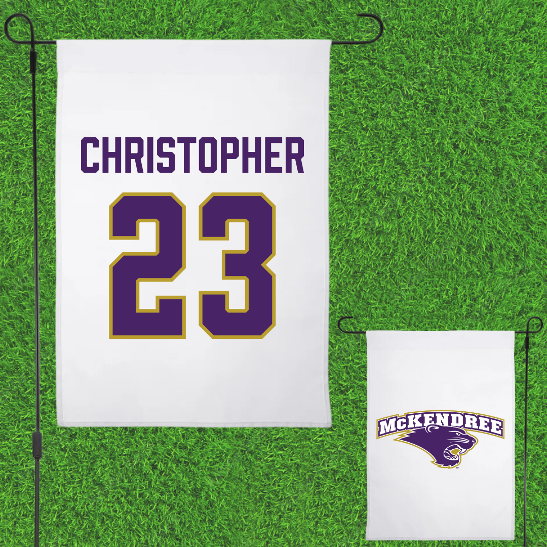 McKendree University Beach Volleyball White Garden Flag - #23 Jordan Christopher