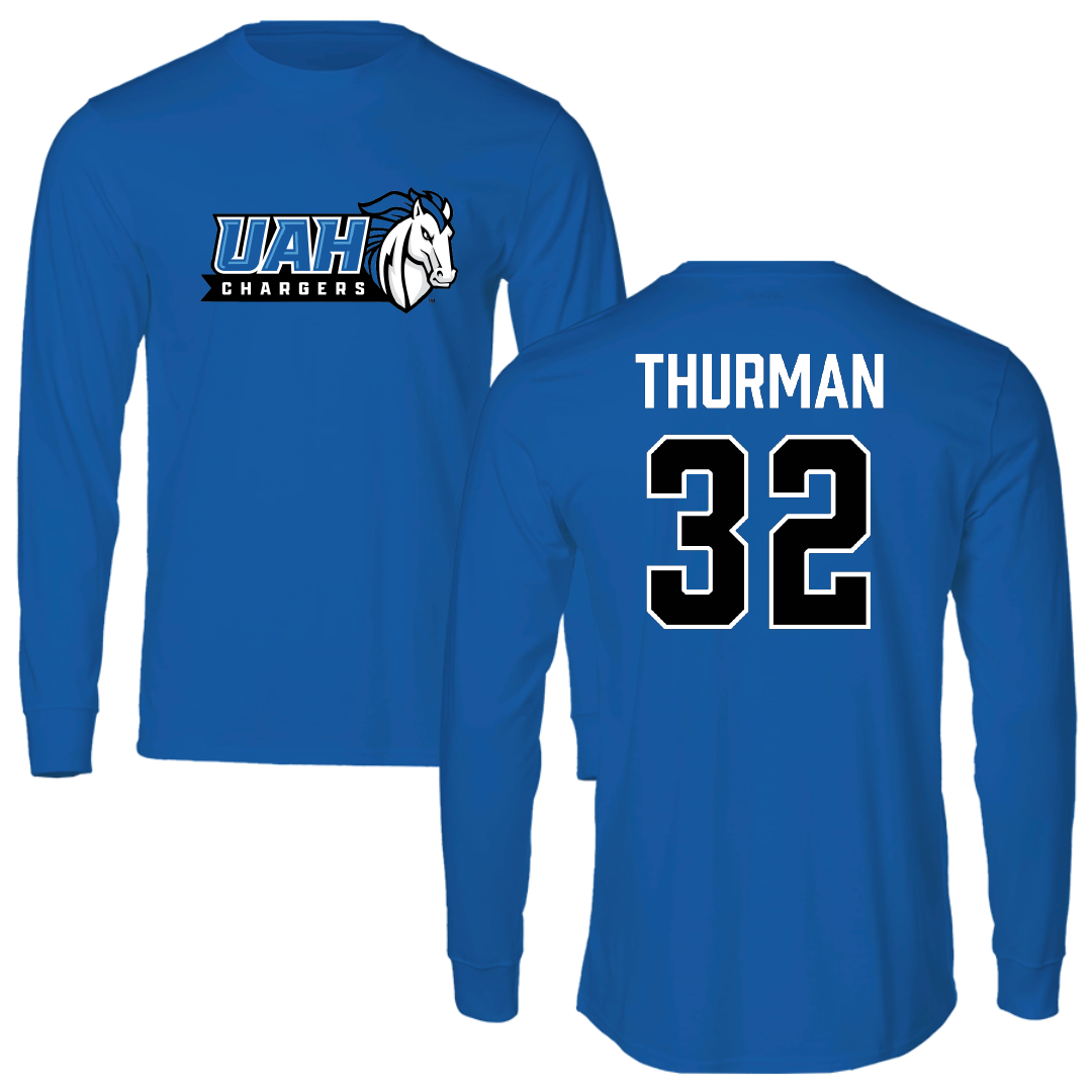 Huntsville Basketball (M) Blue Long Sleeve - #32 Matt Thurman