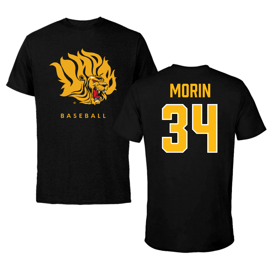 University of Arkansas-Pine Bluff Baseball Black Performance Tee - #34 Ryland Morin