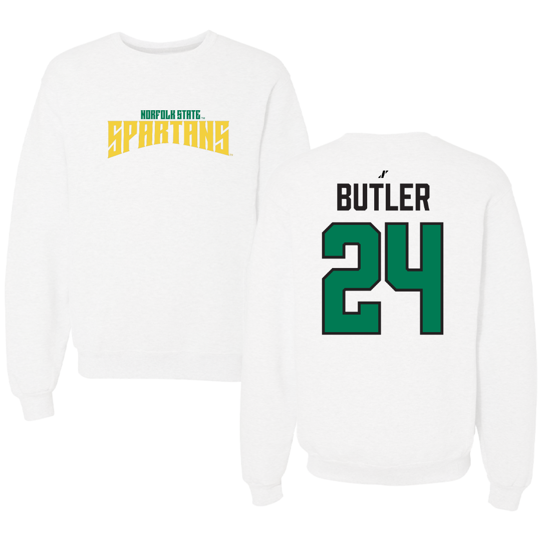 Norfolk State University Football White Classic Crewneck - #24 Chris Butler
