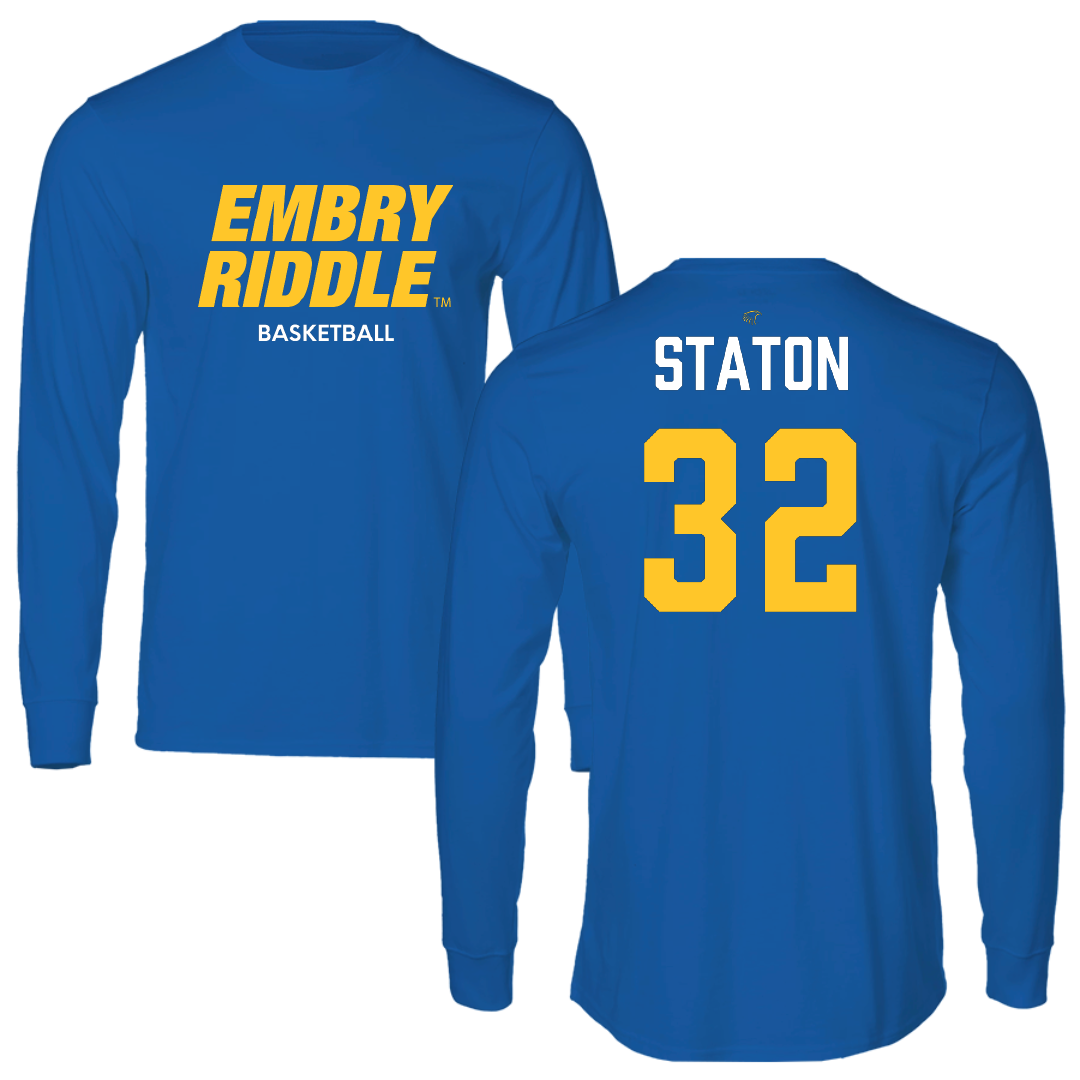 Embry-Riddle Aeronautical University Basketball (W) Blue Long Sleeve - #32 Anye' Staton