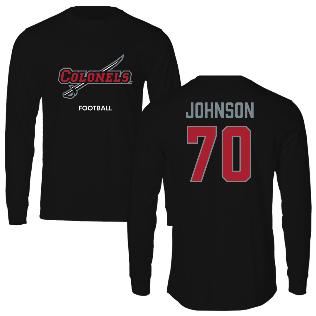 Nicholls State University Football Black Colonels Long Sleeve - #70 Jacob Johnson
