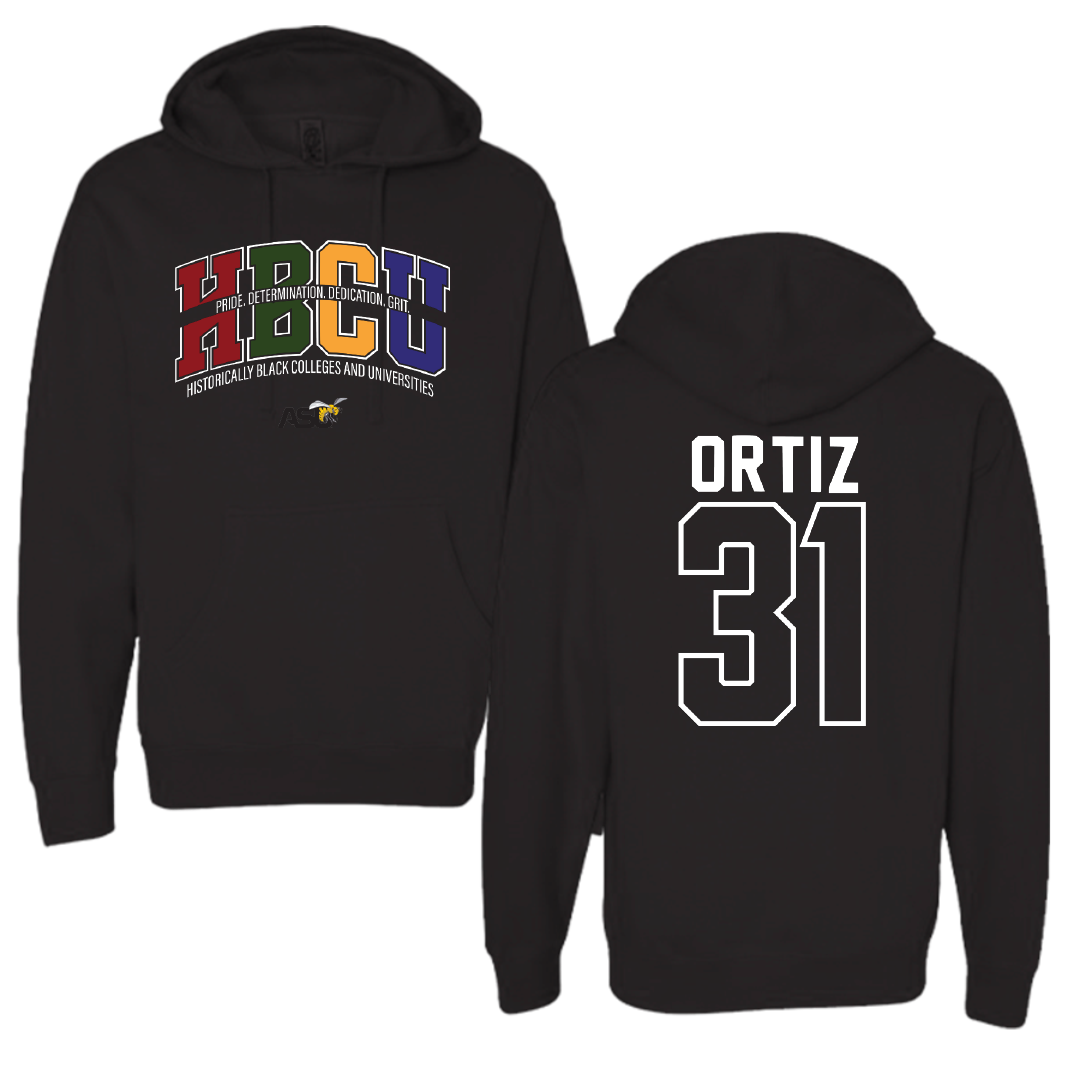 Alabama State University Baseball Black HBCU Hoodie - #31 Daniel Ortiz