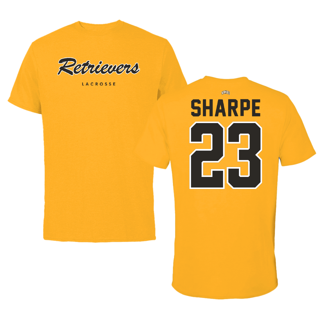 University of Maryland Baltimore County Lacrosse Gold Performance Tee - #23 Dylan Sharpe
