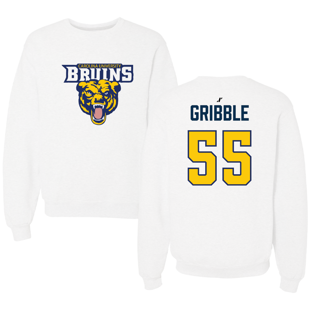 Carolina University Baseball White Crewneck - #55 Cameron Gribble