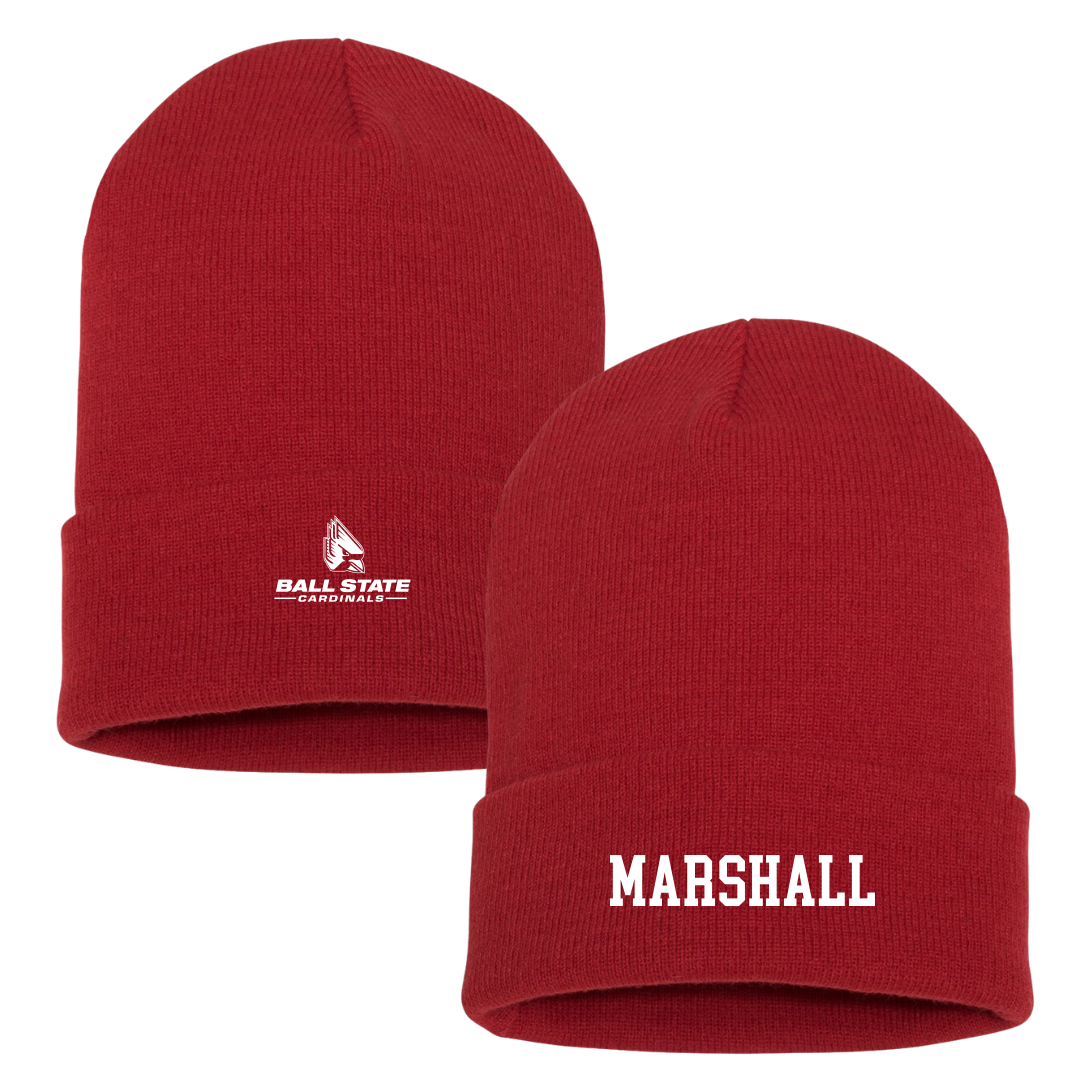 Ball State University Swimming & Diving Red Beanie - Natalie Marshall