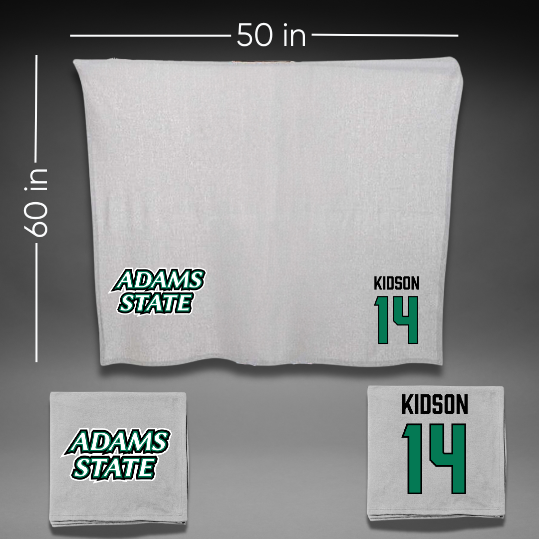 Adams State University Soccer Gray Blanket - #14 Eric Kidson