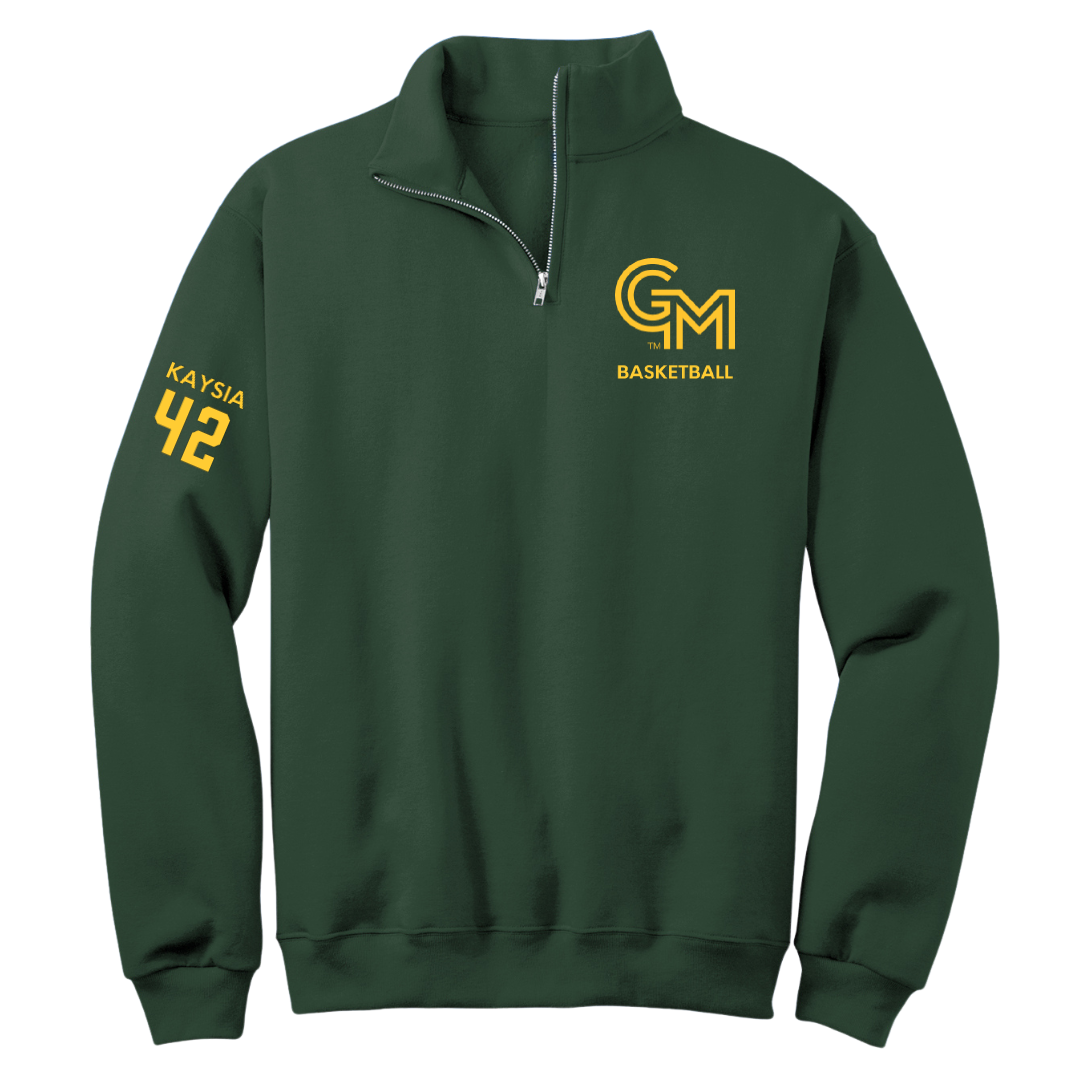 George Mason University Basketball (W) Forest Green Quarter-Zip - #42 Nalani Kaysia