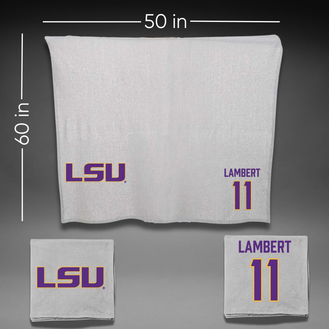 Louisiana State University Beach Volleyball Gray Blanket - #11 Ryan Lambert