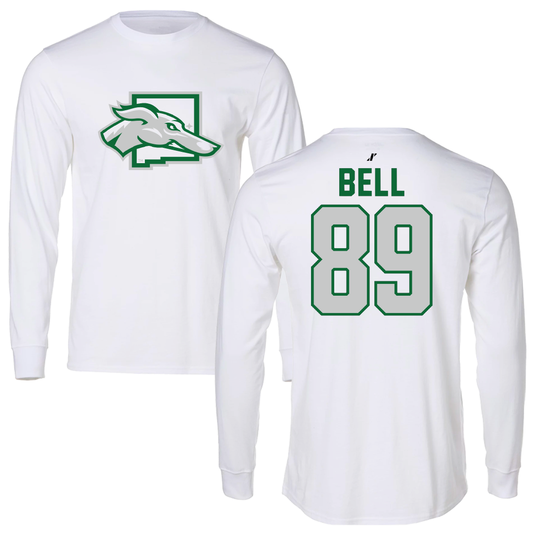 Eastern New Mexico University Football White Long Sleeve - #89 Kaden Bell