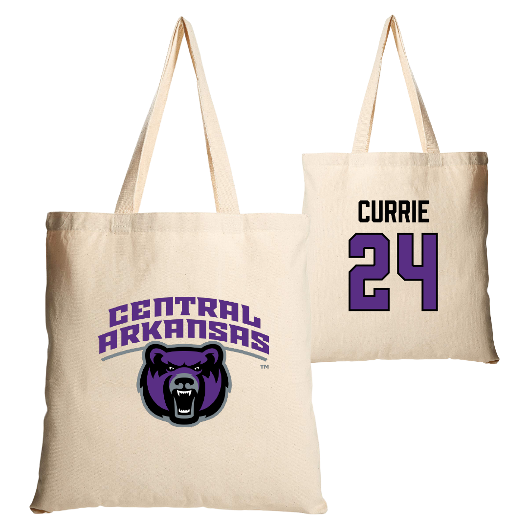 University of Central Arkansas Softball Tan Canvas Tote Bag - #24 Sarah Currie